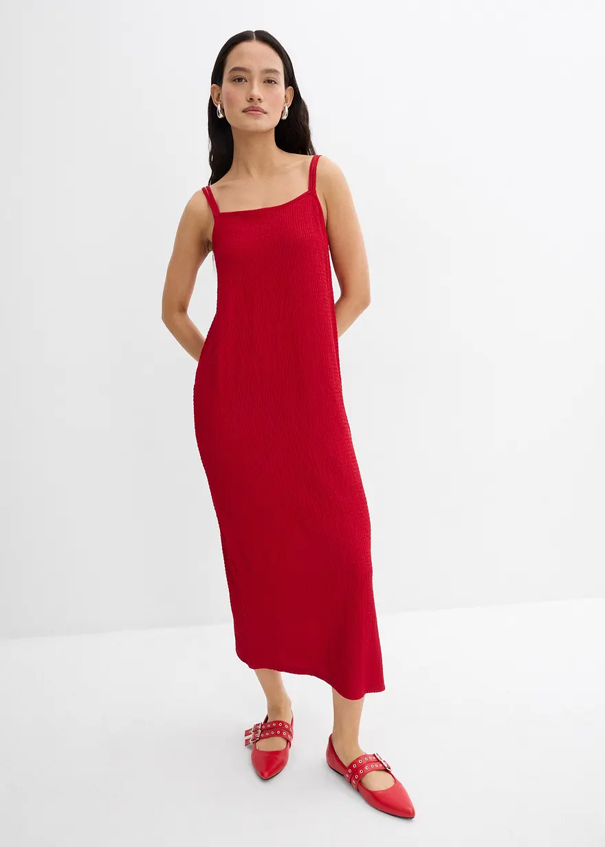 Verstellbares Trägerkleid aus elastischem Crêpe