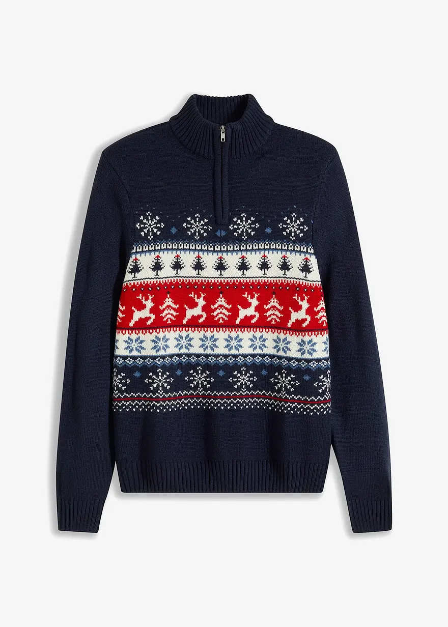 Norweger-Pullover mit Troyerkragen