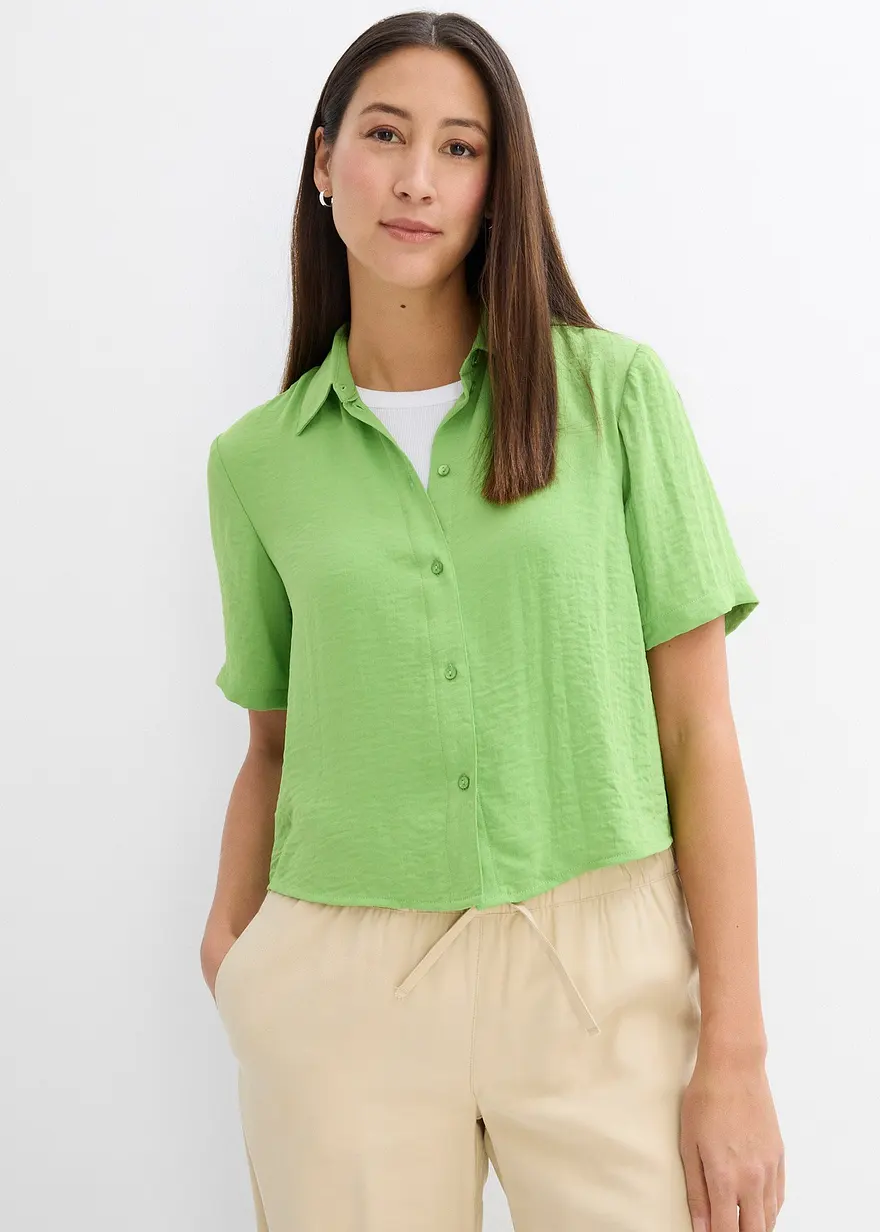 Boxy Bluse aus leichtem Crêpe