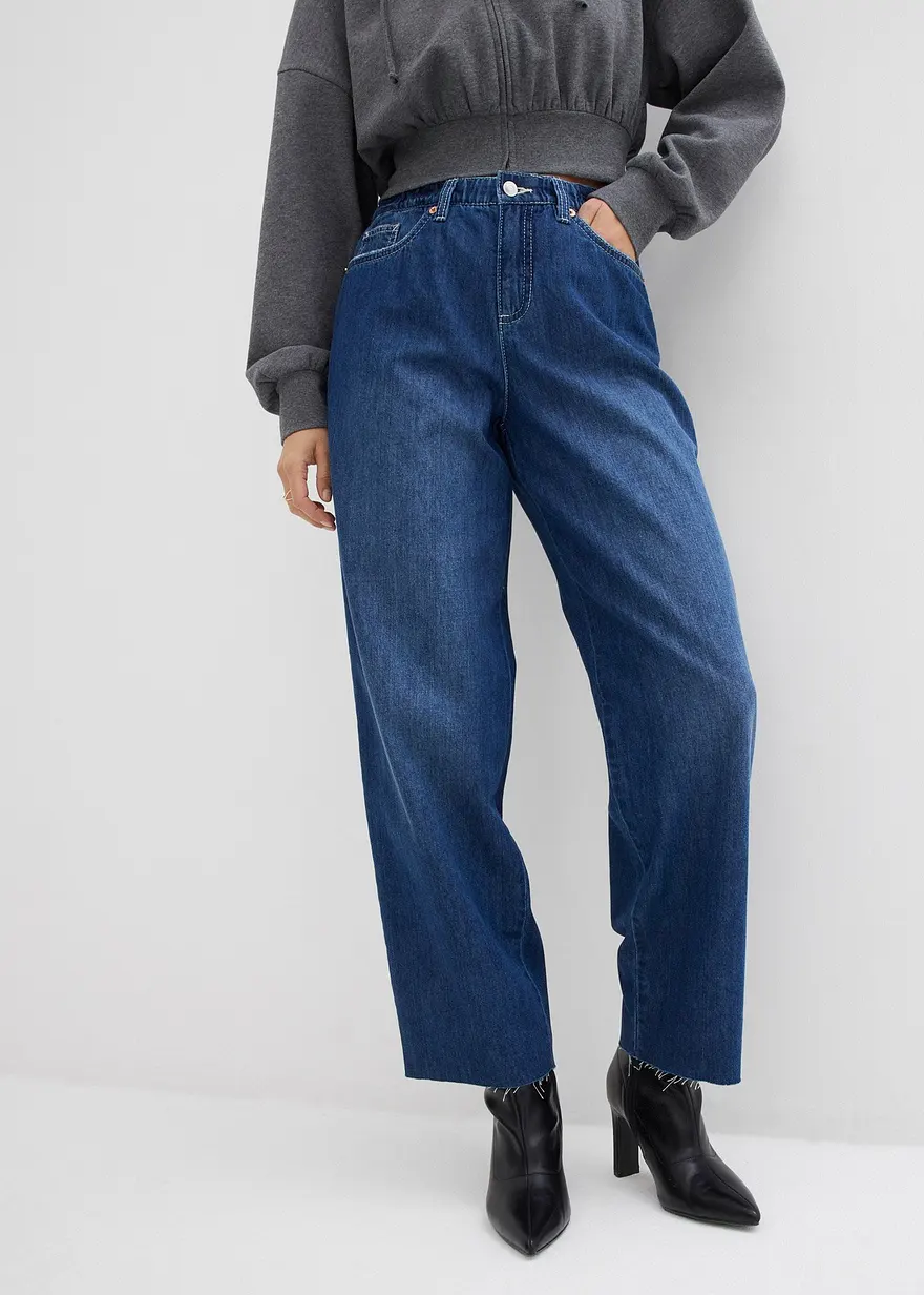 Baggy-Jeans Mid Waist Bequembund, Super Soft