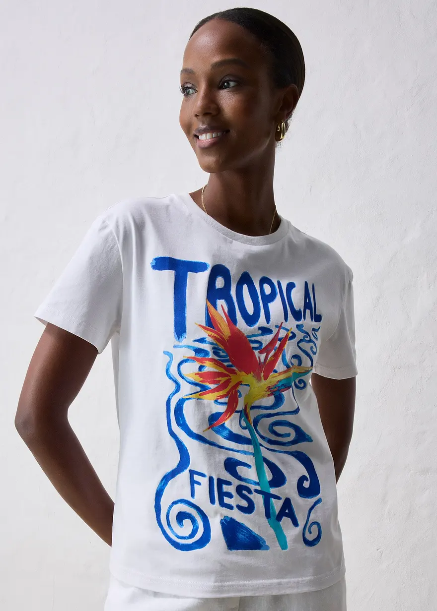 T-Shirt mit Seidenanteil