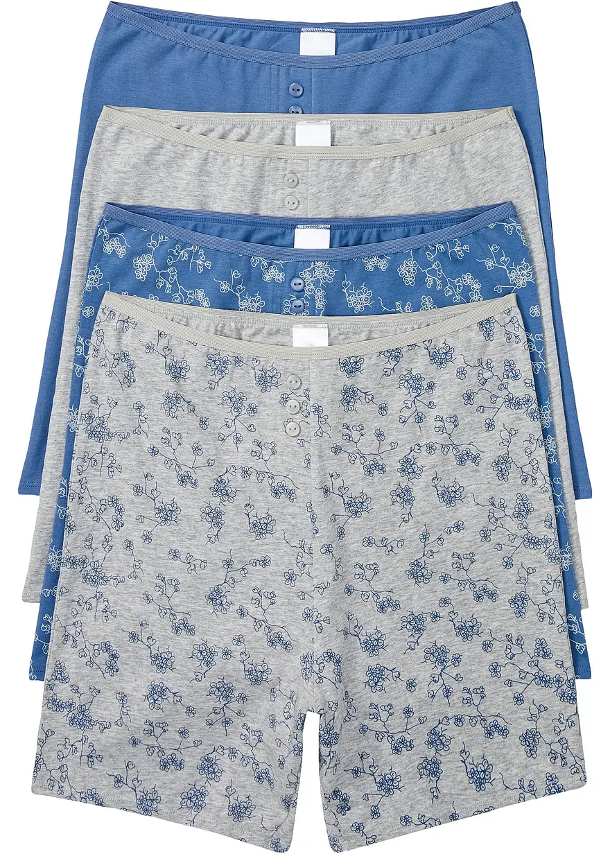 Lange Damen Boxer (4er Pack) mit Bio-Baumwolle