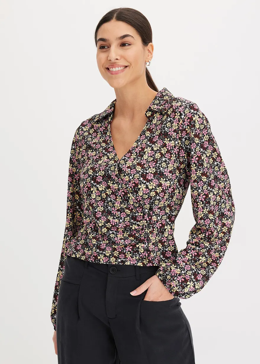 Langarmshirt in Wickeloptik