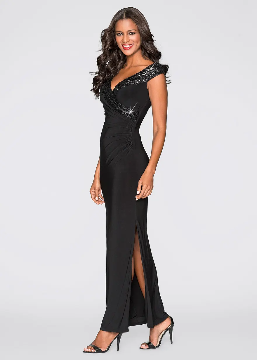 Jerseykleid mit Pailletten