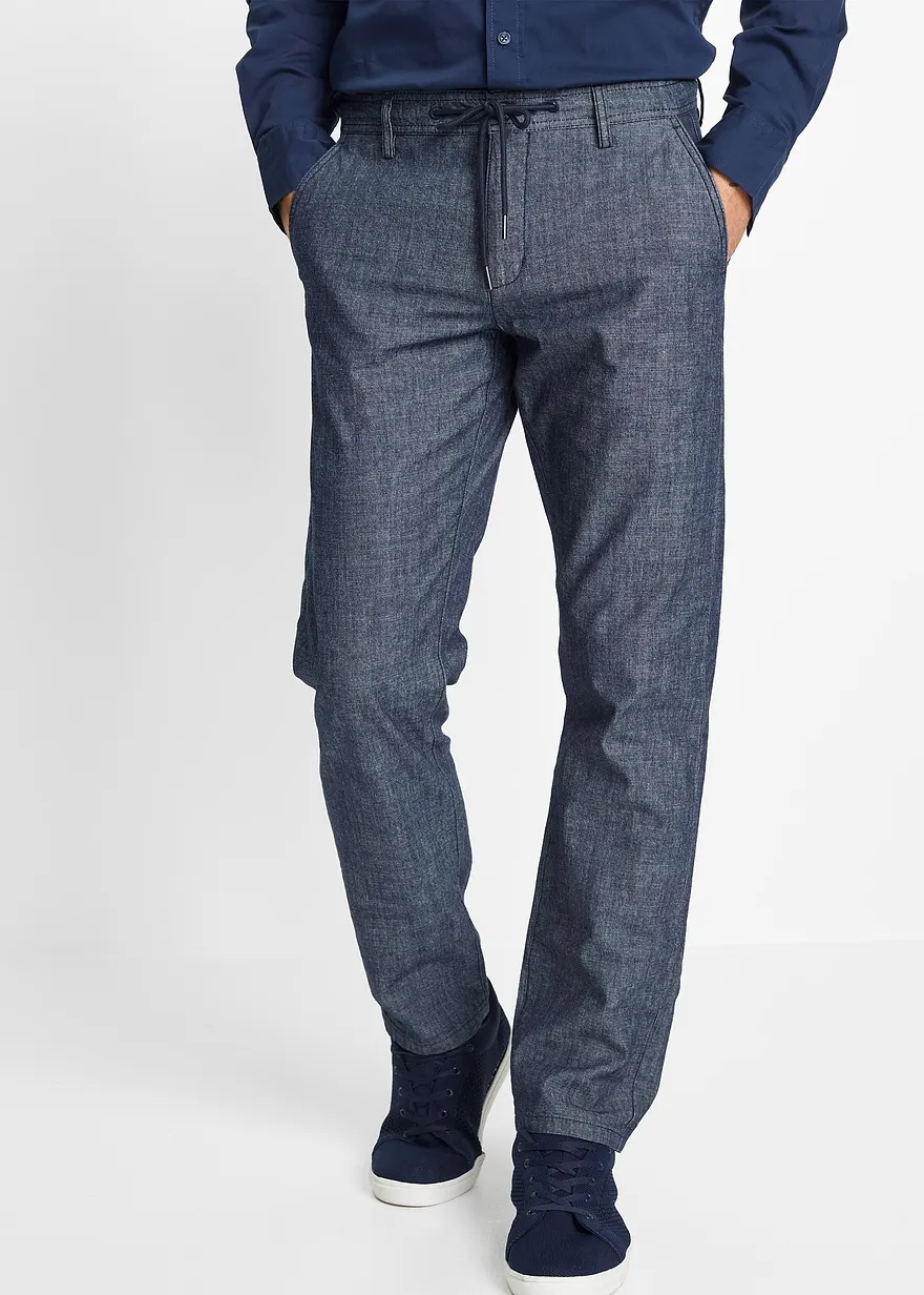 Regular Fit Chambray-Chinohose, Straight