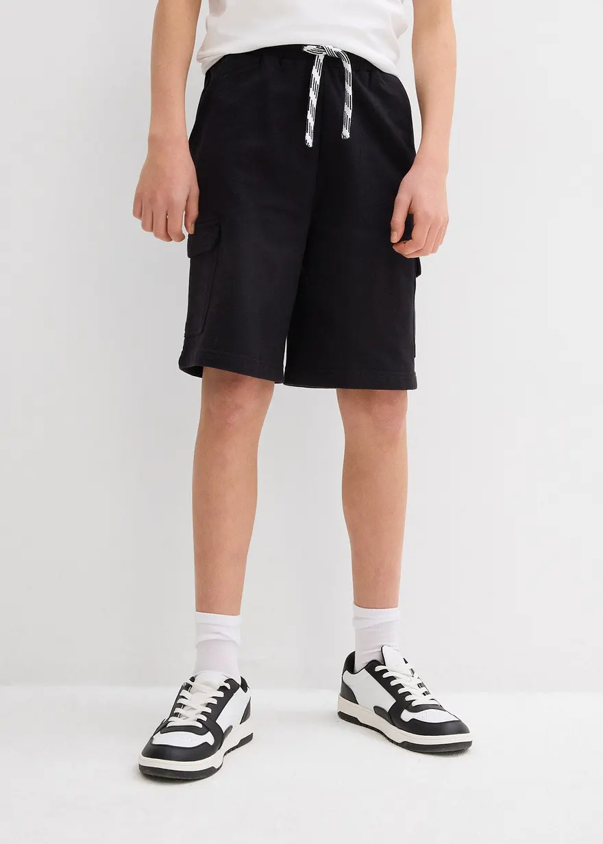 Sweat-Bermuda mit Cargotaschen aus reiner Bio-Baumwolle