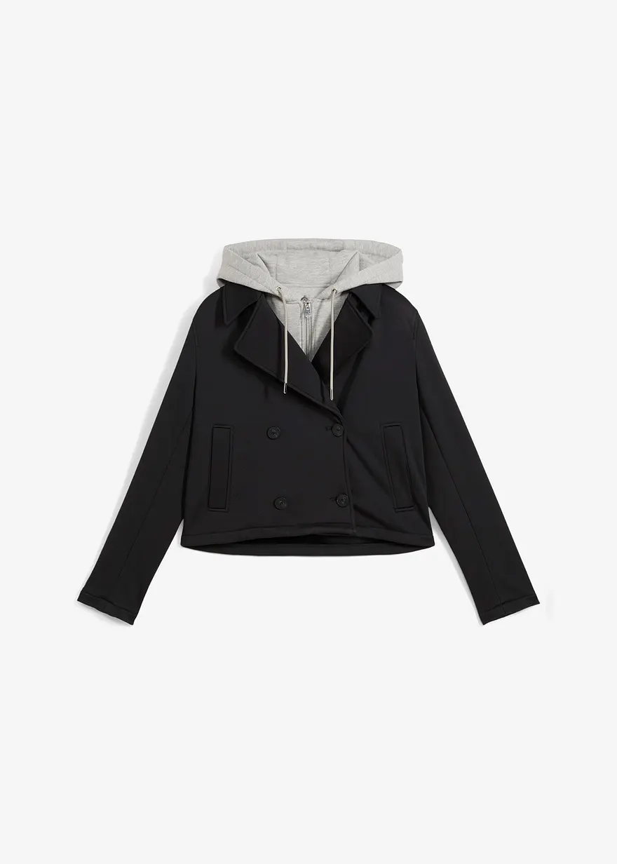 Jacke mit abgesetzter Kapuze