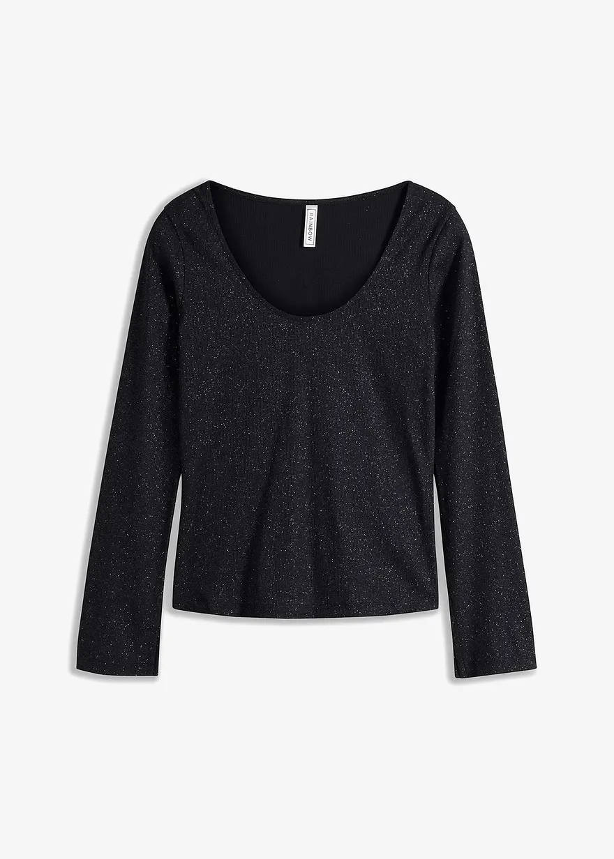 Rippshirt mit Glanzeffekt