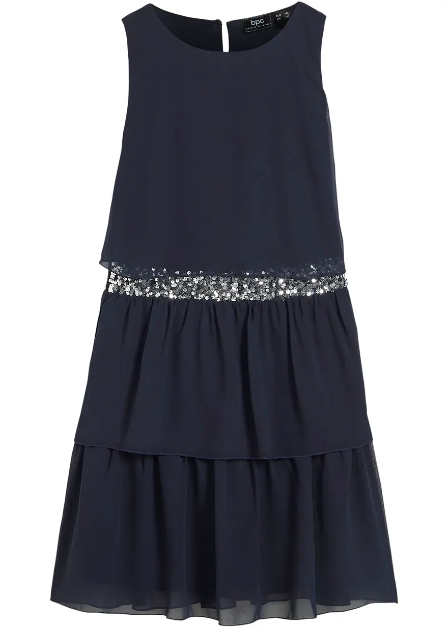 Chiffonkleid mit Paillettenband