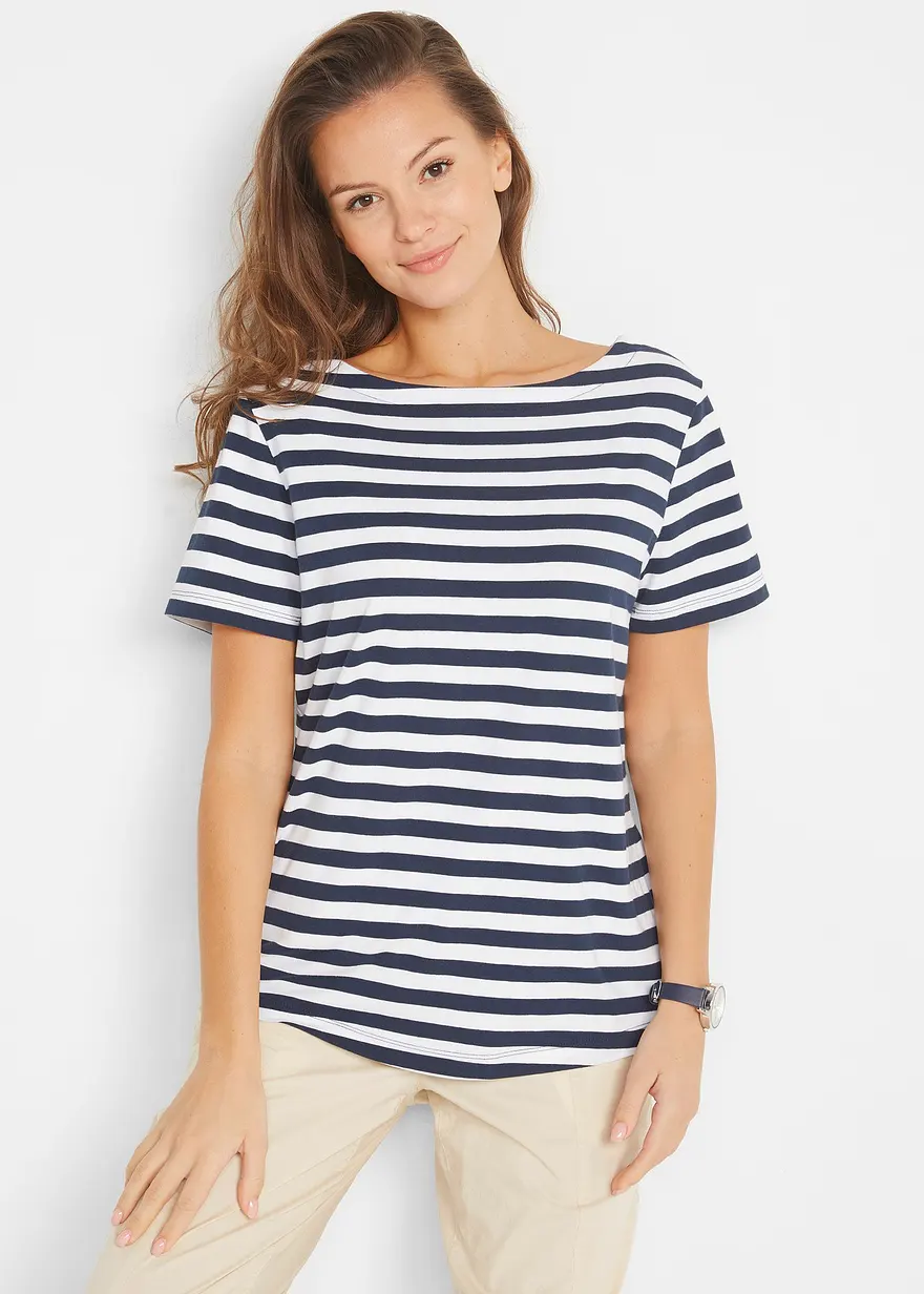 T-Shirt mit U-Boot-Ausschnitt