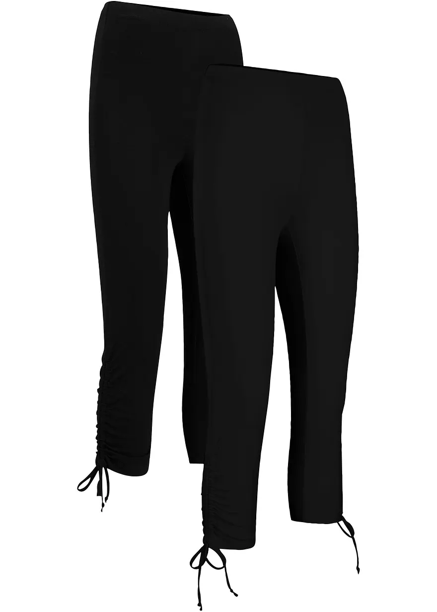 Capri-Leggings mit Raffung (2er Pack)