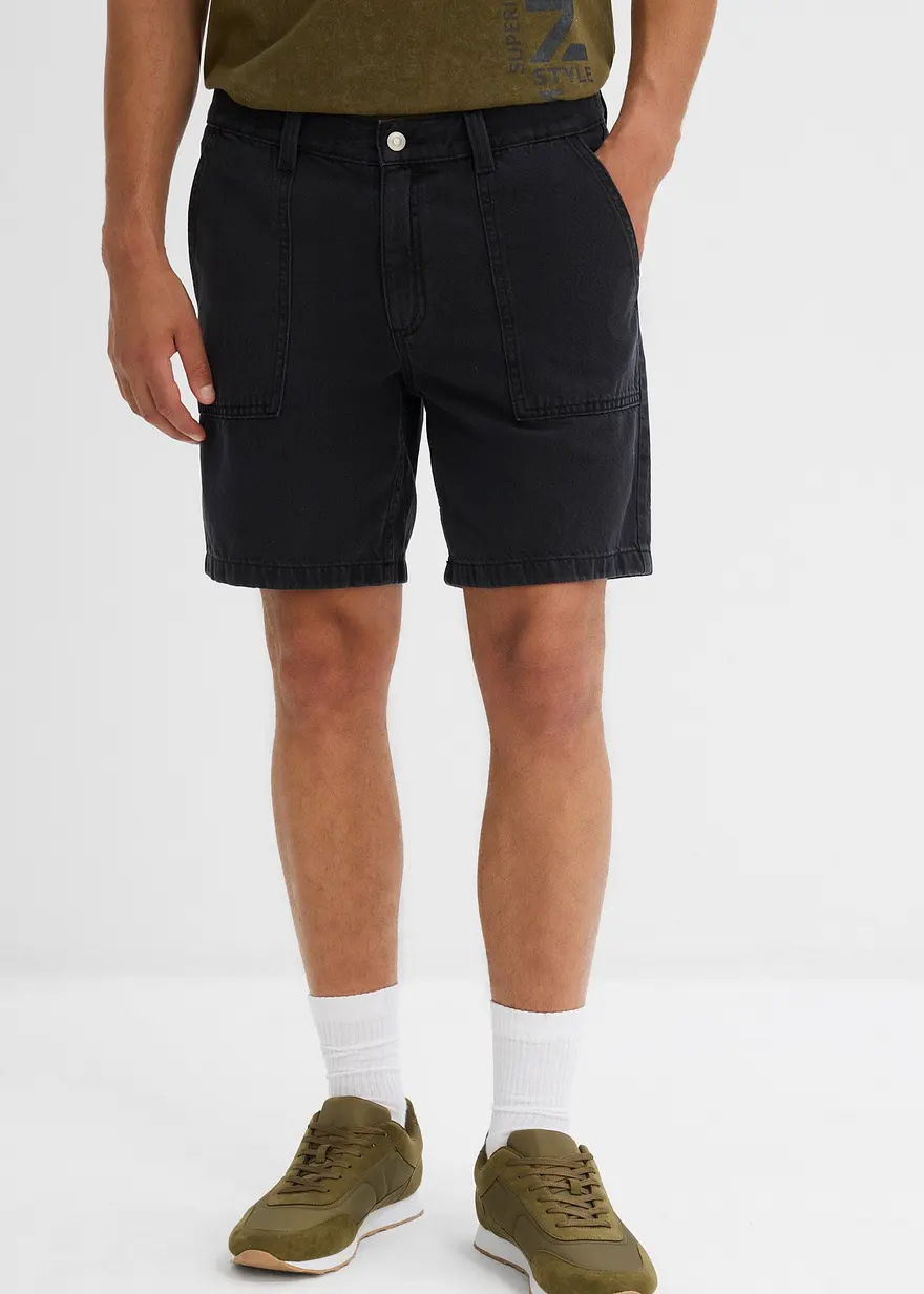 Twill-Shorts aus reiner Baumwolle, Loose Fit