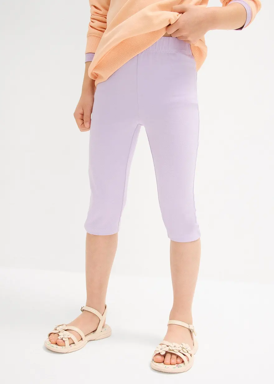 Capri-Leggings aus elastischem Bio-Baumwoll-Mix (2er Pack)