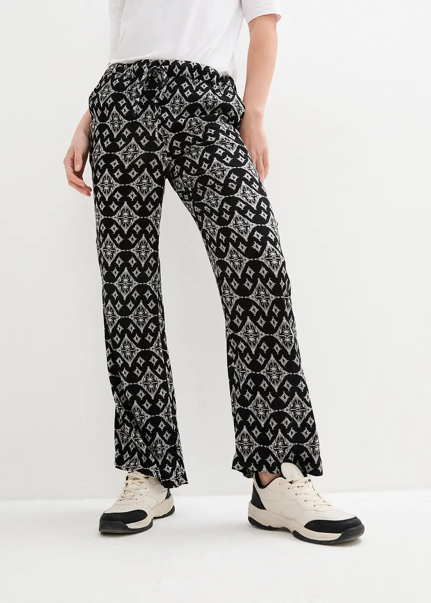 Bedruckte Palazzo-Hose mit Bequembund