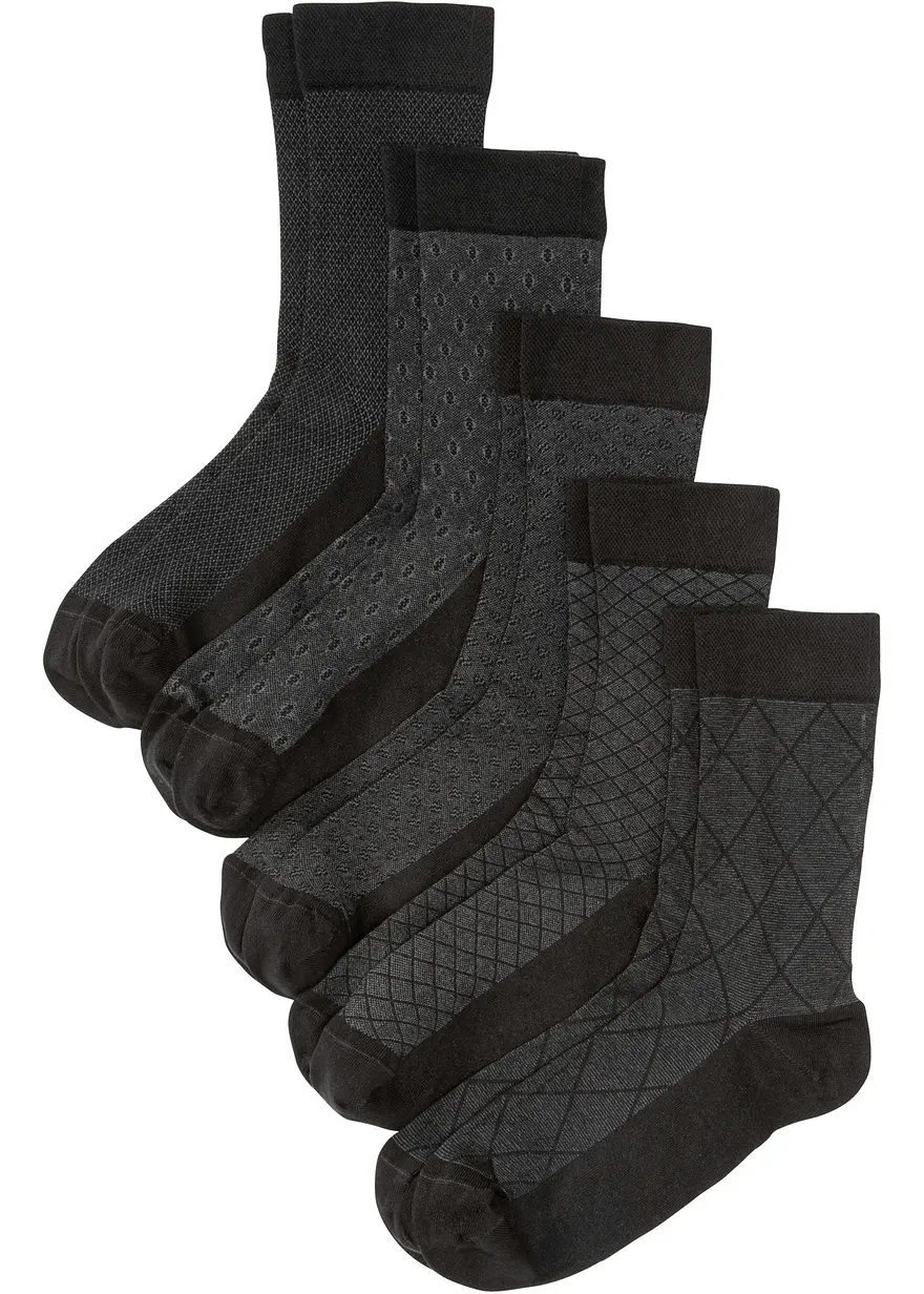 Socken mit druckfreiem Bündchen mit Bio-Baumwolle (5er Pack)