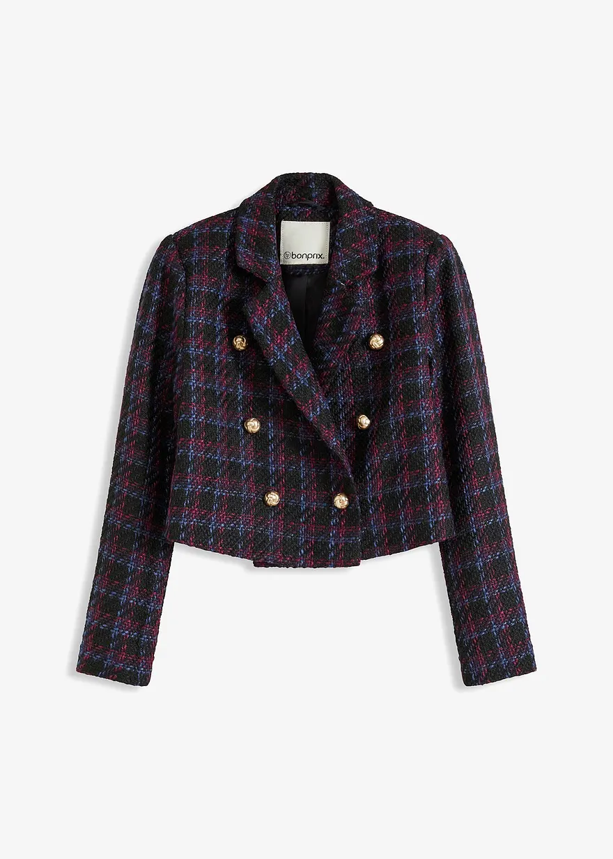 karierter Bouclé-Blazer