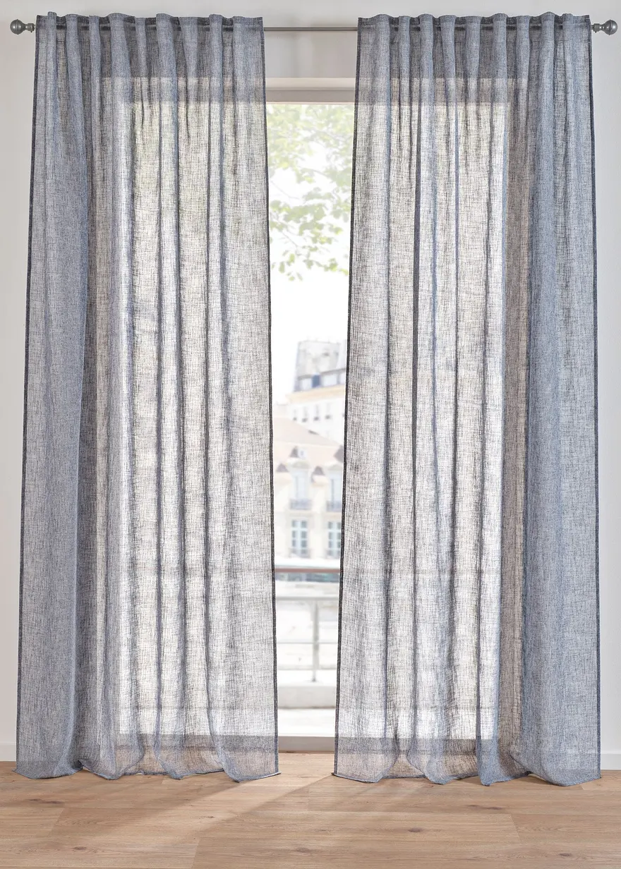 Gardine in Leinen Optik (1er Pack)