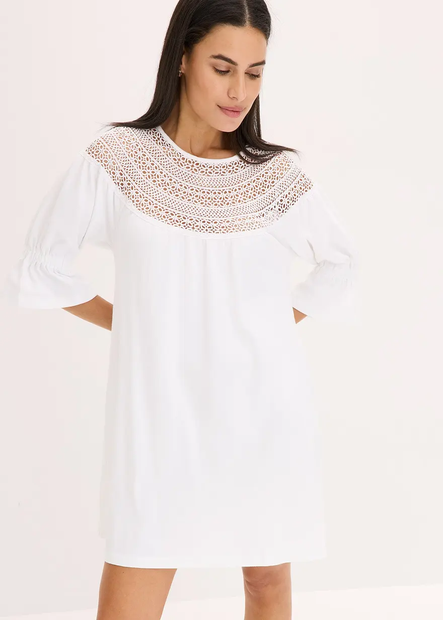 Jerseykleid mit Chrochet-Spitze