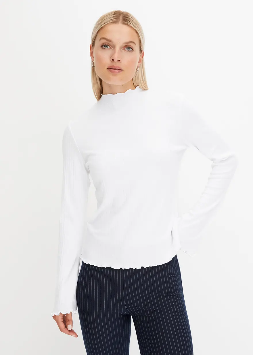 Geripptes Langarmshirt