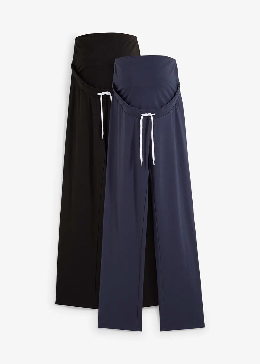 Umstandshosen aus Baumwoll-Jersey, Straight Leg (2er-Pack)