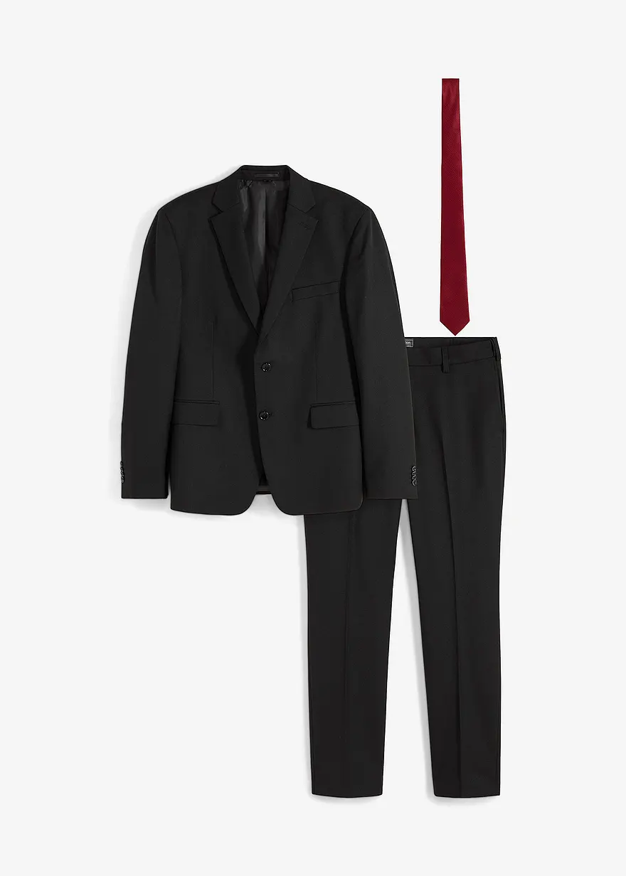 Anzug mit Krawatte (3-tlg.Set), Regular Fit