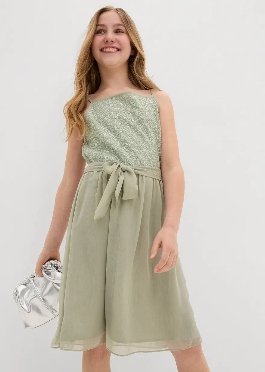 Chiffonkleid mit Pailletten
