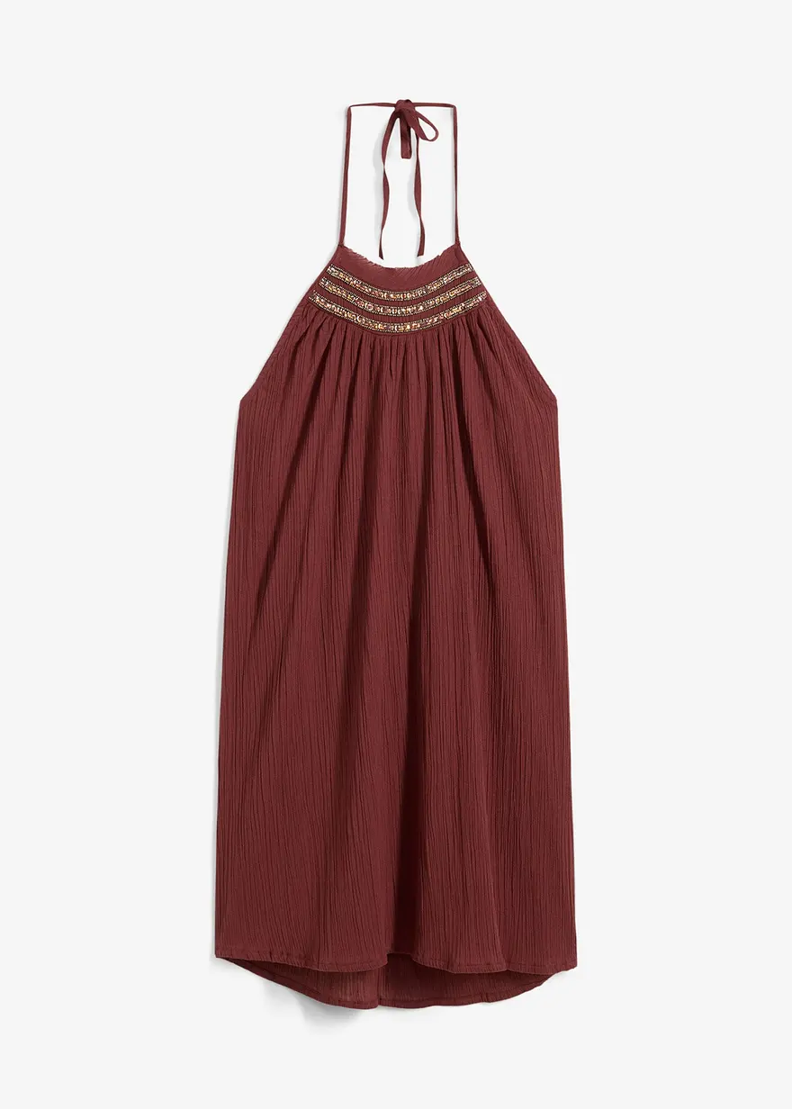 Trägerkleid aus strukturiertem Crinkle