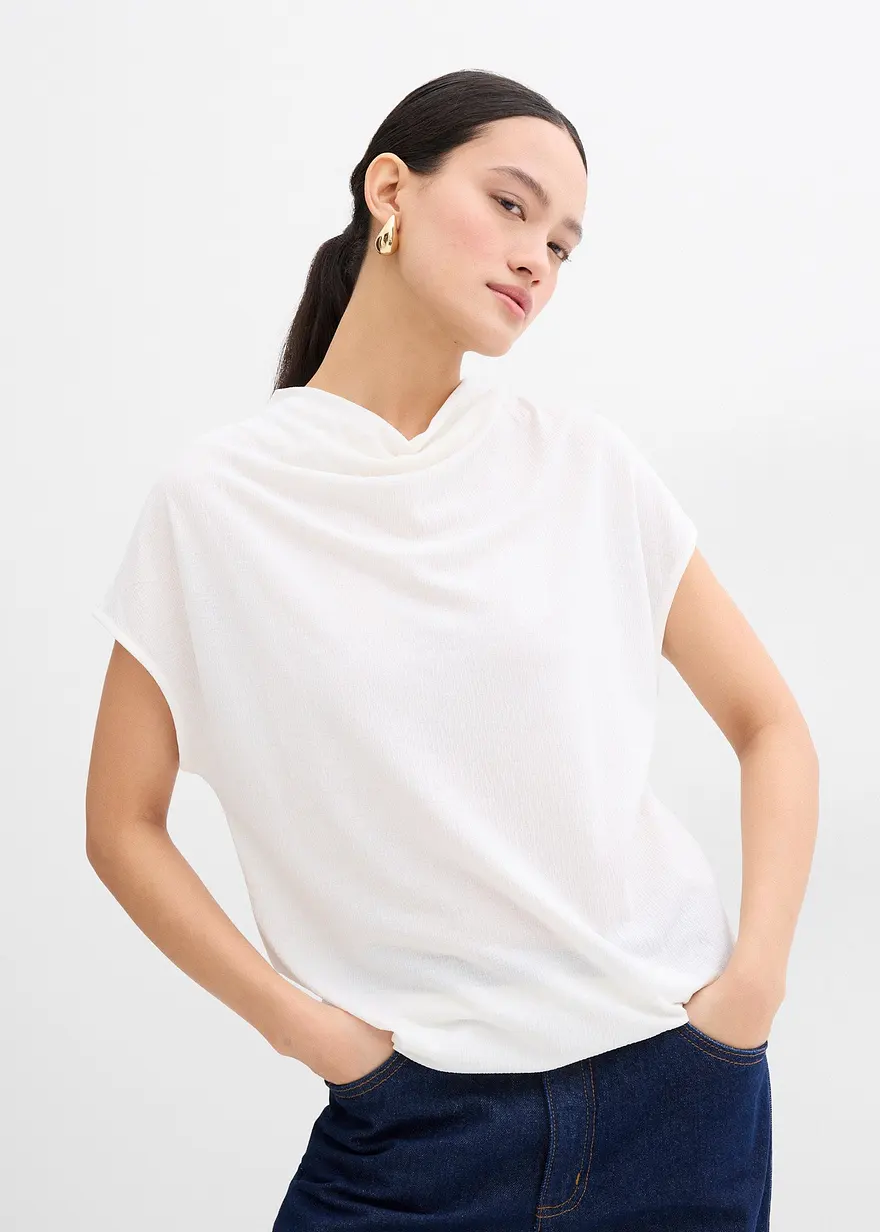 Shirtbluse aus strukturiertem Crêpe