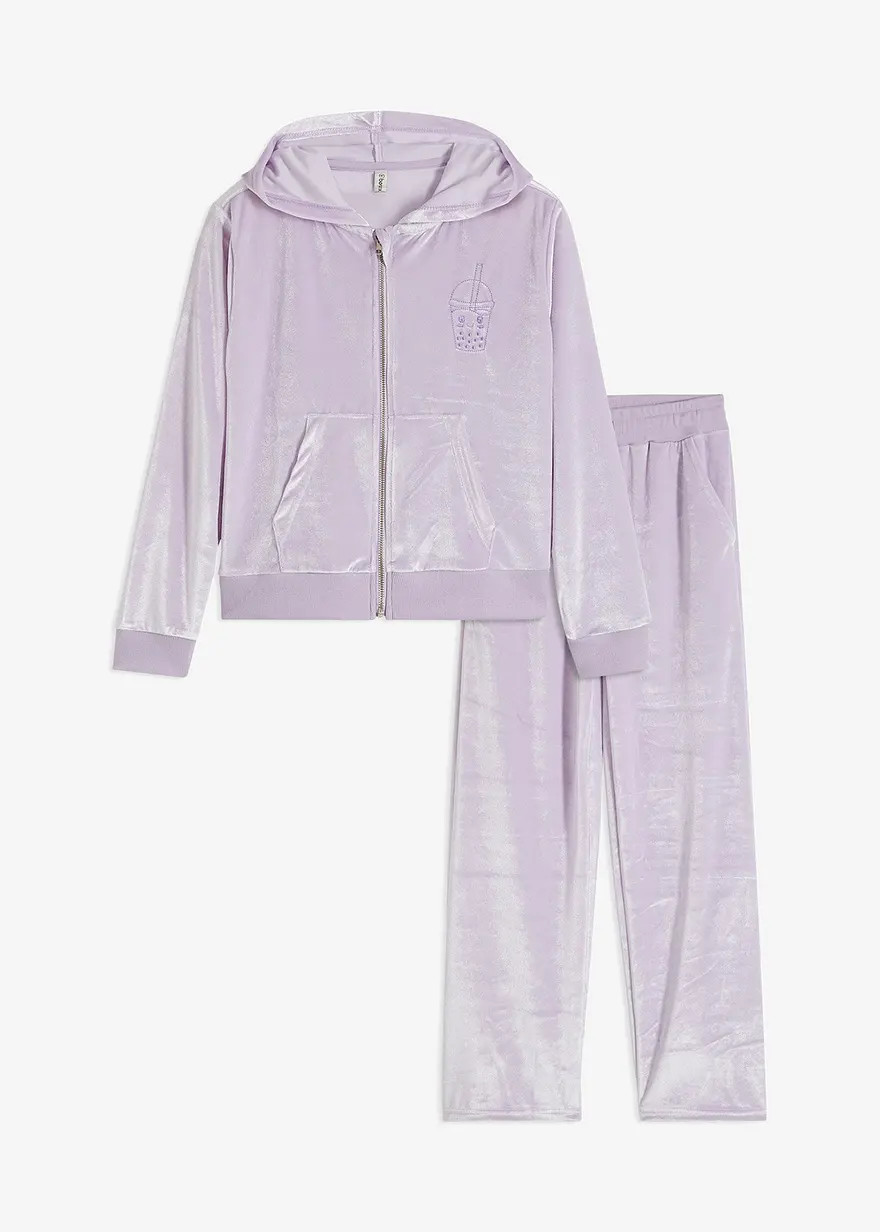 Jacke und Hose aus Velours (2-tlg. Set)