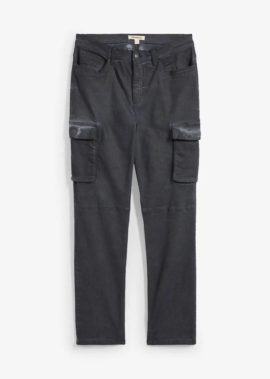 Stretch-Cargohose in gewaschener Optik, Straight