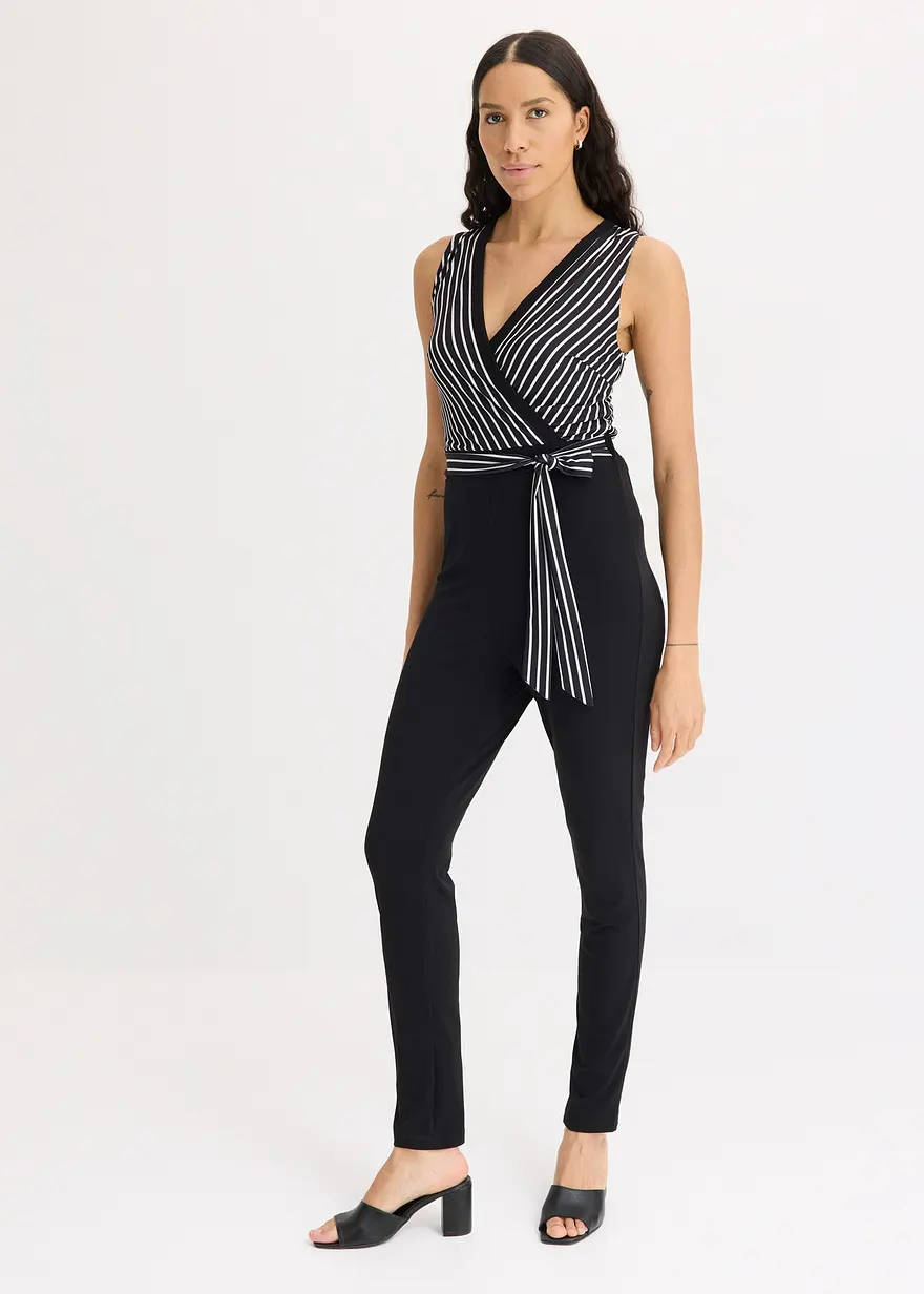 gestreifter Jersey-Jumpsuit