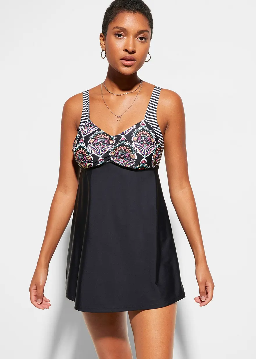 Long-Tankini (2-tlg. Set) mit Highwaist-Bikinihose