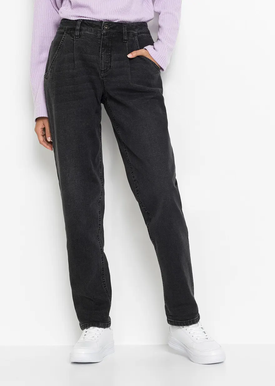 Barrel-Jeans, Mid Waist, Stretch