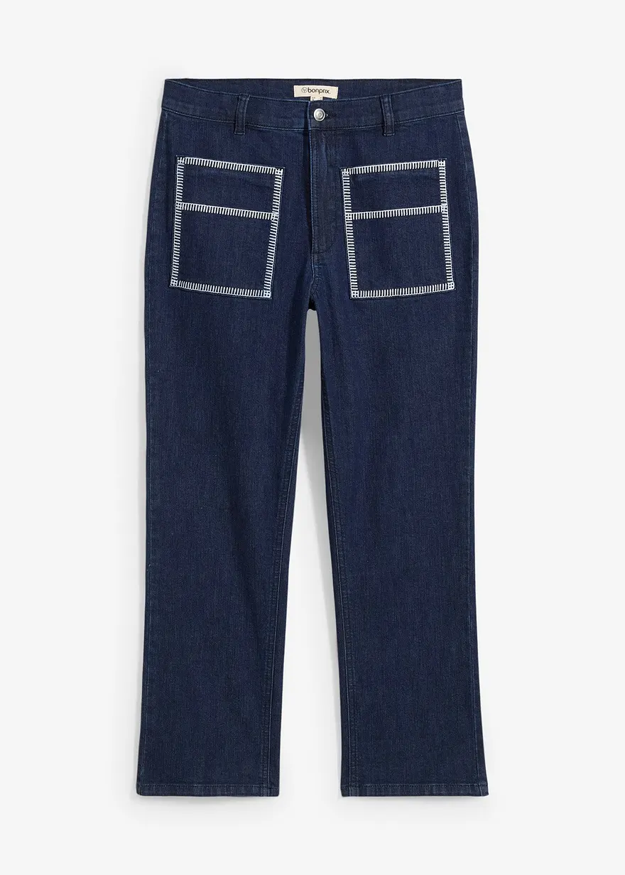 Straight-Jeans High Waist, cropped