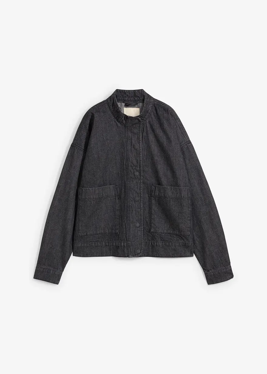 Oversized Jeansjacke mit Cargodetails