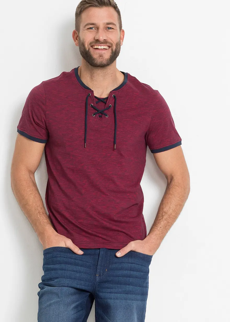 T-Shirt mit Schnürung aus Bio-Baumwolle