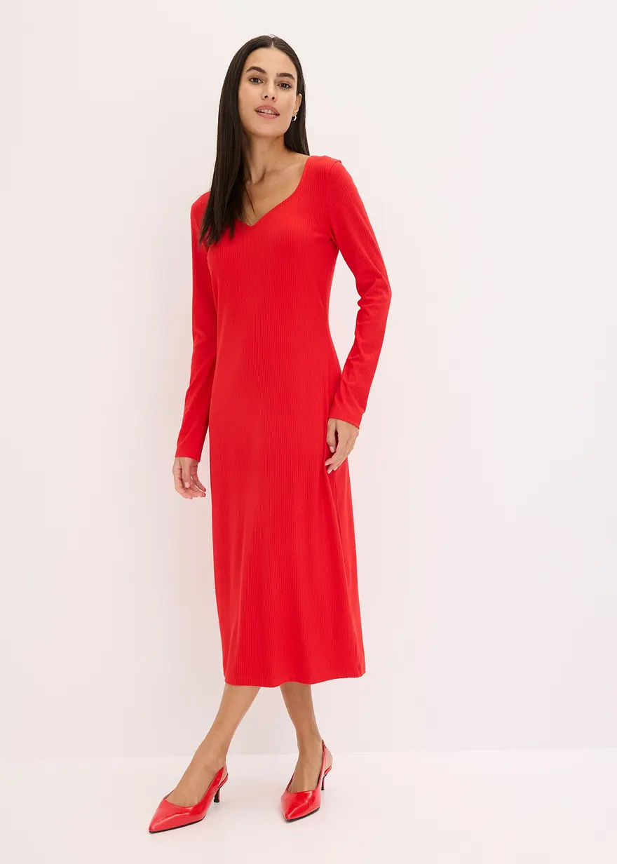geripptes Midikleid