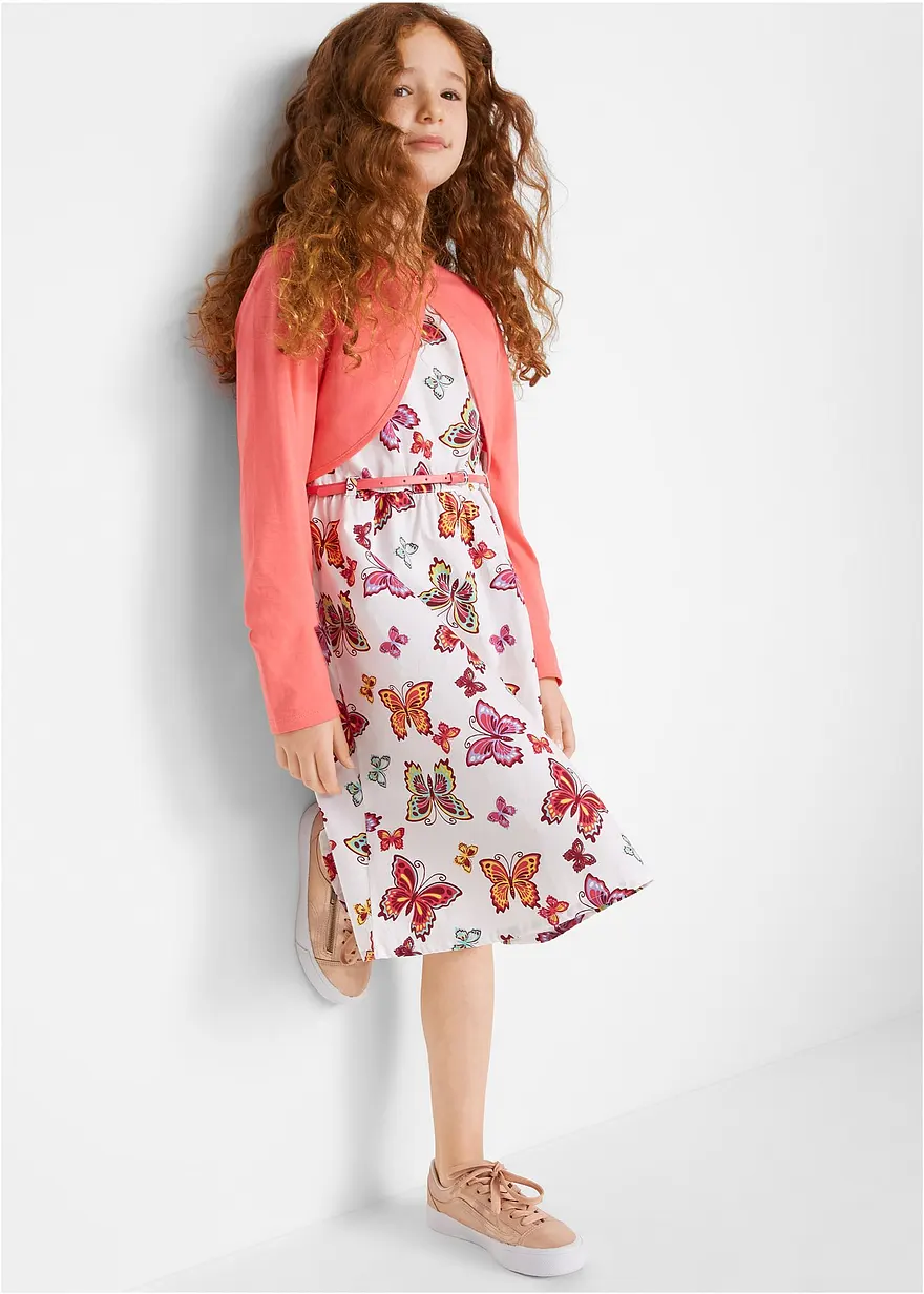 Kleid + Gürtel + Bolero (3-tlg. Set)
