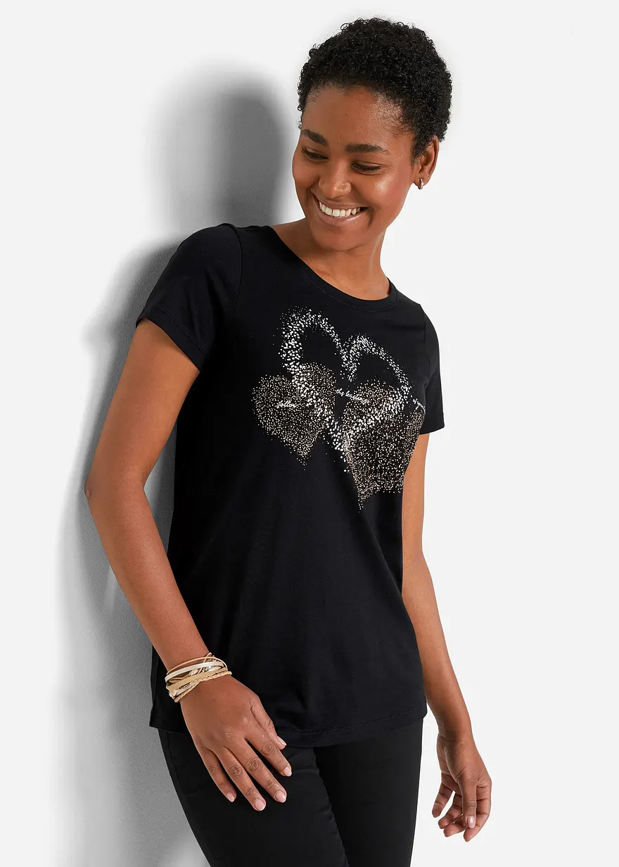 Shirt mit Herzdruck aus Bio-Baumwolle
