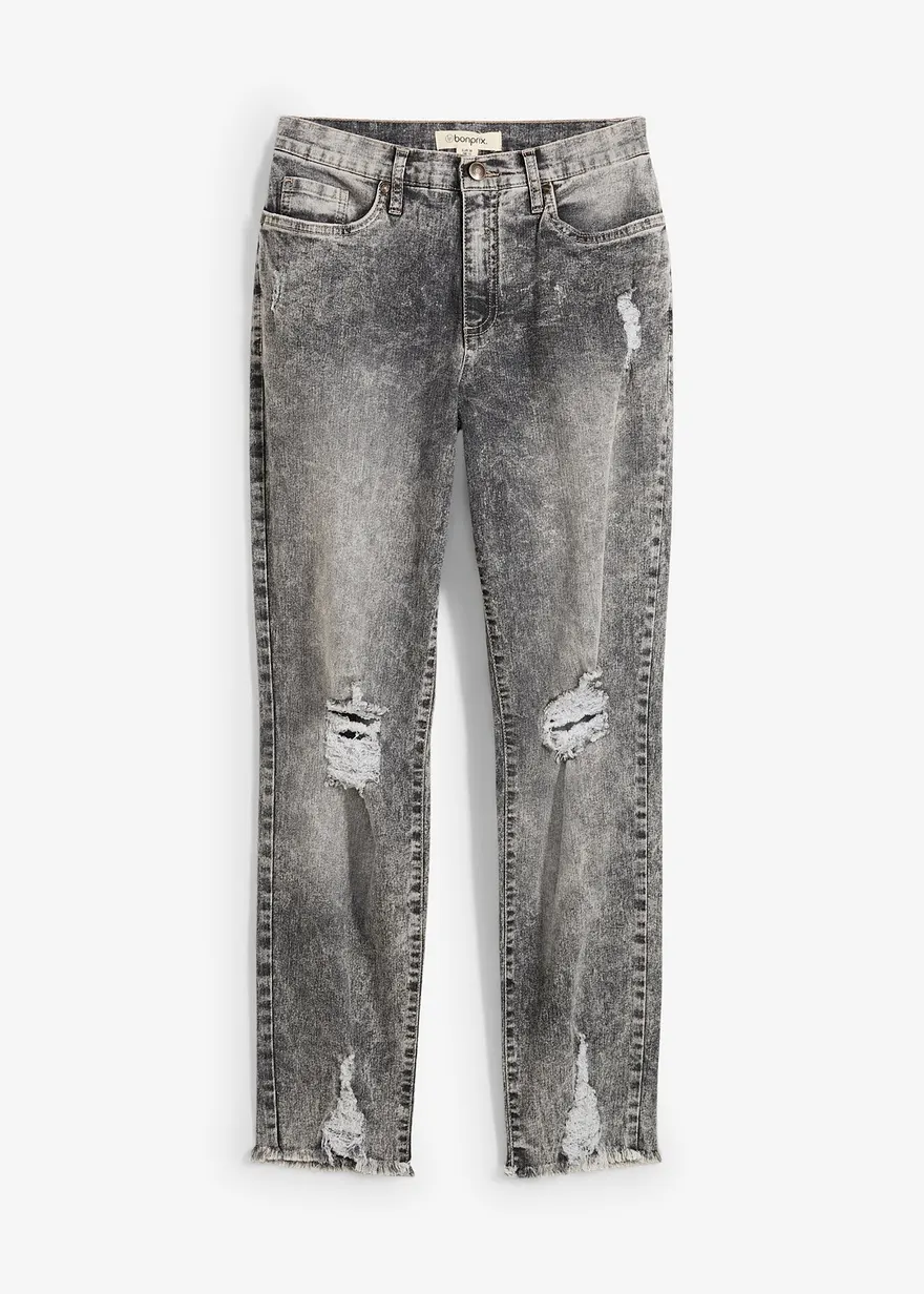 Mom-Jeans High Waist mit Destroy-Effekten