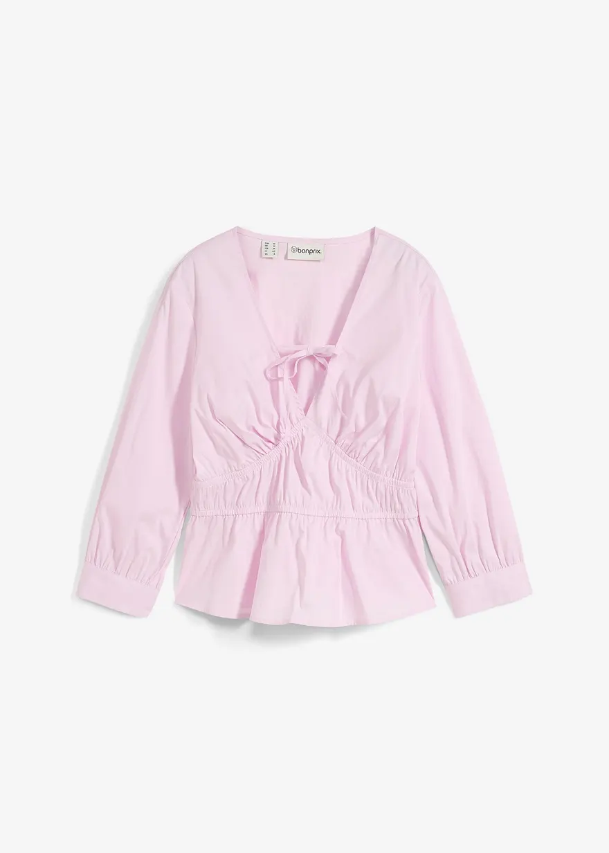 Geraffte Bluse mit elastischen Nähten