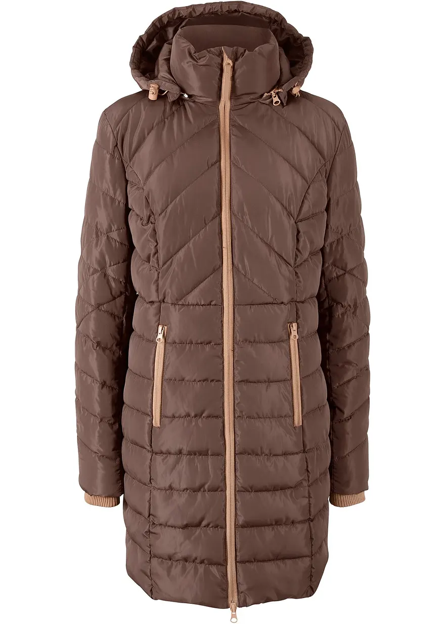 Long-Steppjacke mit Wattierung