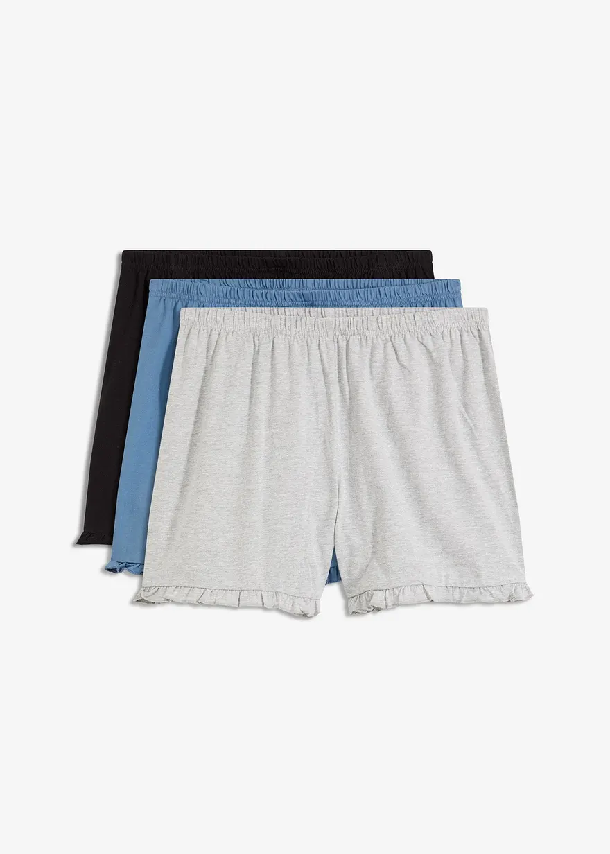 Kurze Schlafshorts (3er Pack) aus reiner Bio-Baumwolle