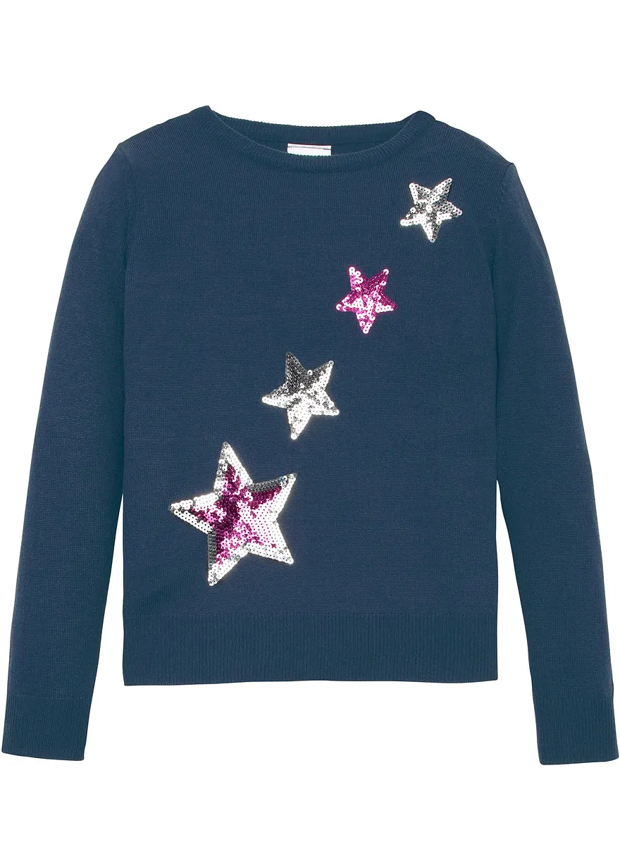 Feinstrickpullover mit Pailletten