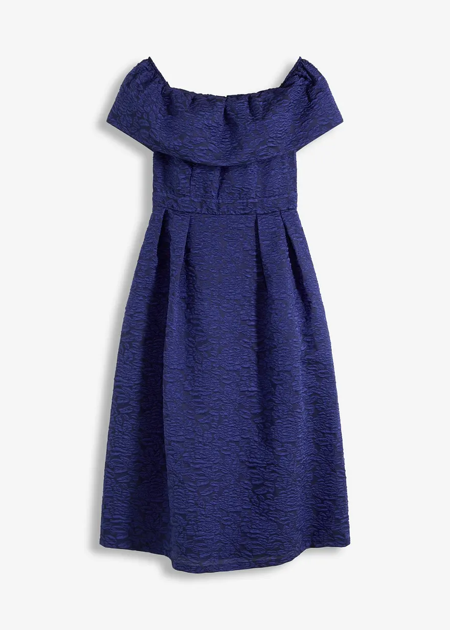 Carmen-Kleid aus glänzendem Jacquard