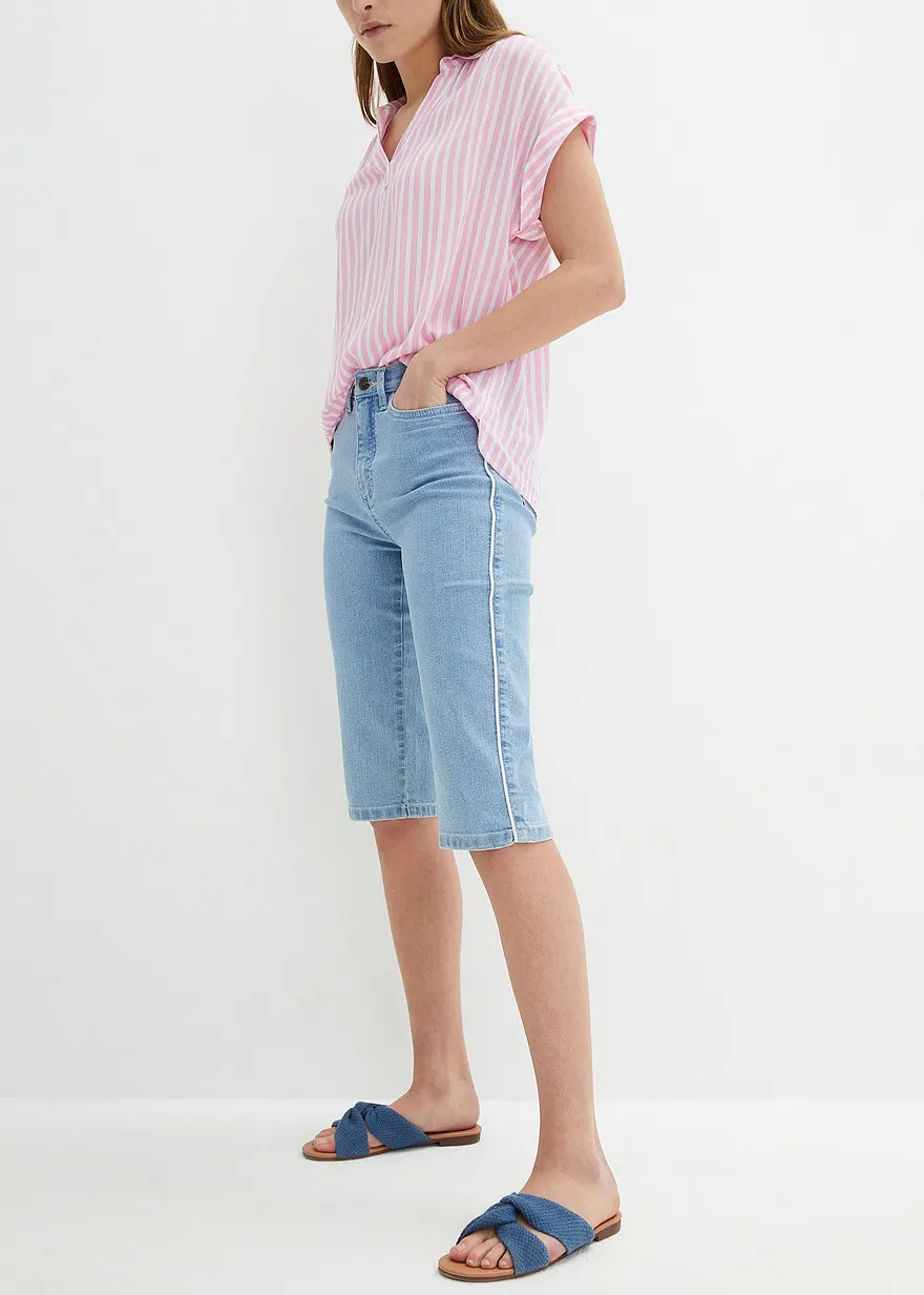 Jeans Bermuda Slim Fit High Waist
