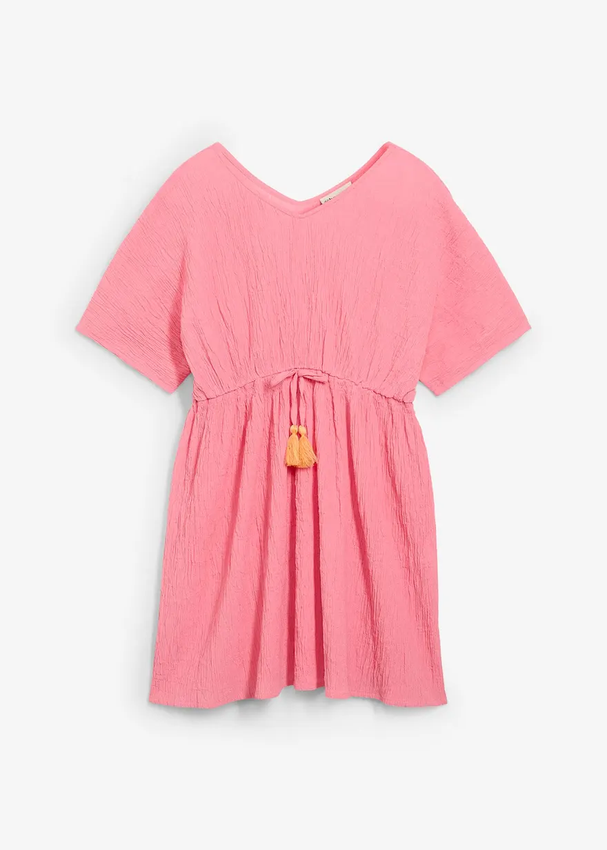 Kaftan-Kleid aus strukturiertem Crinkle