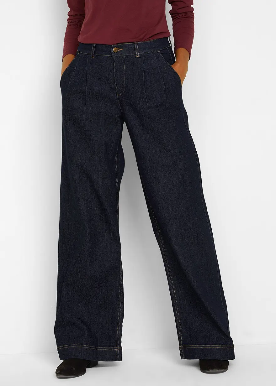 Wide-Leg-Jeans High Waist, Bequembund