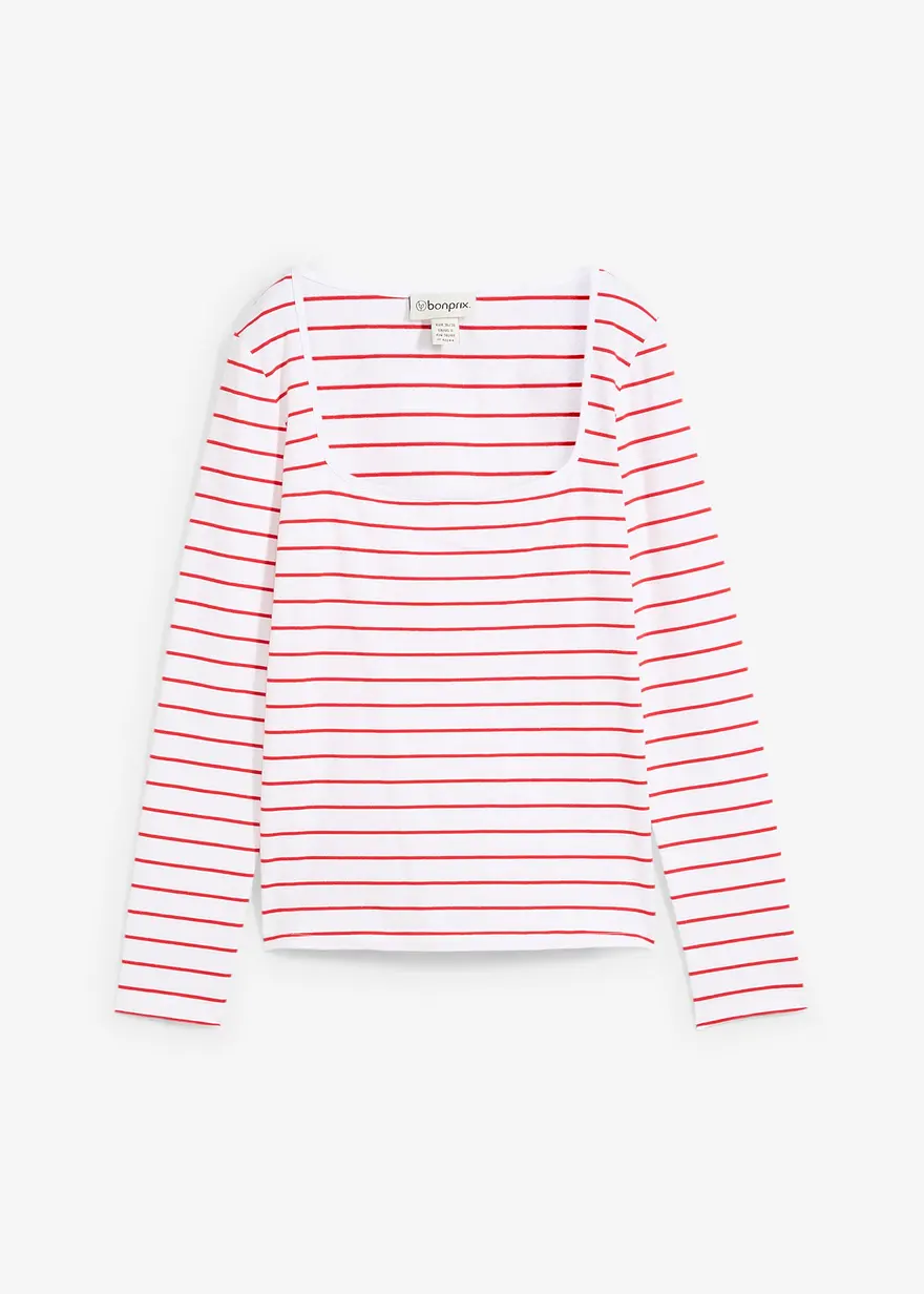 Langarmshirt mit Karree-Ausschnitt