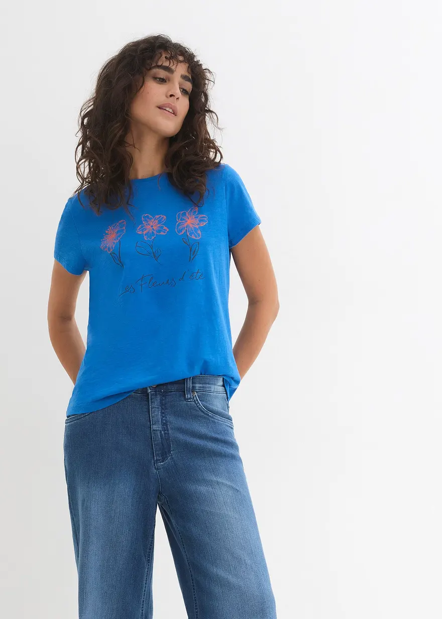 Basic T-Shirt mit Druck (2er Pack)